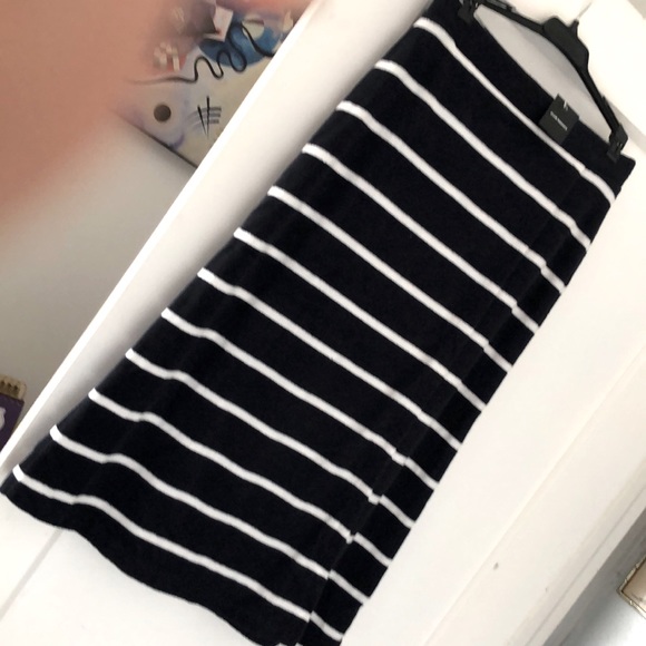 CLUB MONACO (S) Terry Toweling Skirt Jupe Navy Stripe - Picture 4 of 12